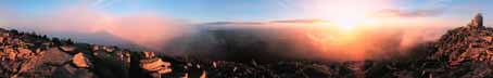 Spectre of the Brocken and sunset from Whiteface - a 360 degree Adirondacks panorama