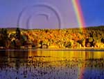 Fall Rainbow on Brant Lake, Adirondack Vistas wall calendar, Adirondack photos by Carl Heilman II, Brant Lake pictures, Adirondack prints, nature photography calendar, Adirondack panoramas