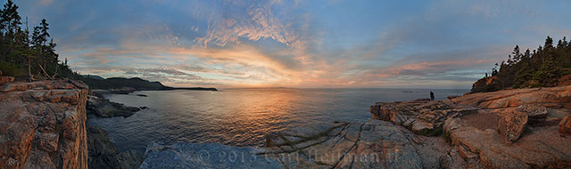 360 degree view of sunrise at Otter Cliffs, Acadia National Park Carl Heilman II photo workshop