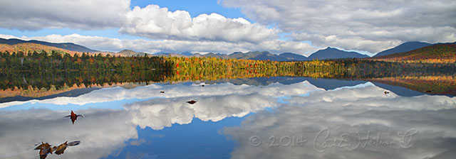 Fall colors on the mountains around Elk Lake