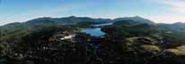 Aerial view of Lake Placid, Mirror Lake, and Whiteface