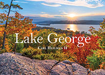 Front cover of the coffee table book, Lake George, by Adirondack Park photographer, Carl Heilman II, published by North Country Books  - nature panoramas and photos of Lake George